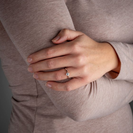 Ring Gold 750 mit natürlichem Brillant 0,50ct. 