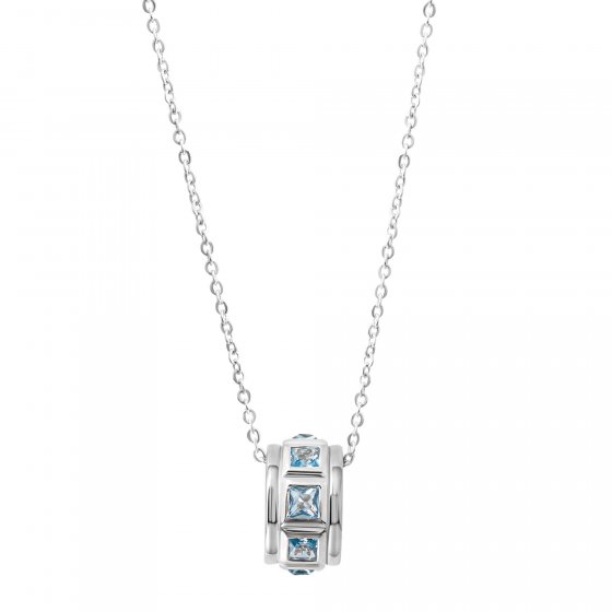 Halskette Silber Blautopas 