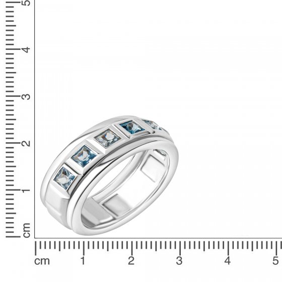 Ring 925 Silber rhodiniert Blautopas 