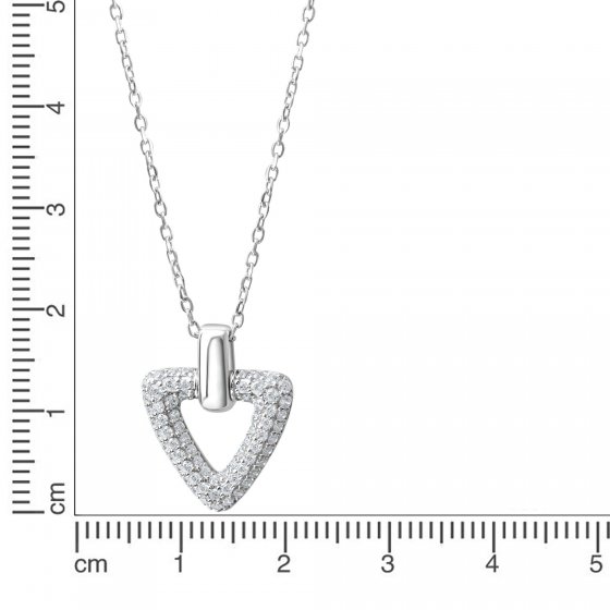 Anhänger mit Kette 925 Silber weiße Zirkonia 