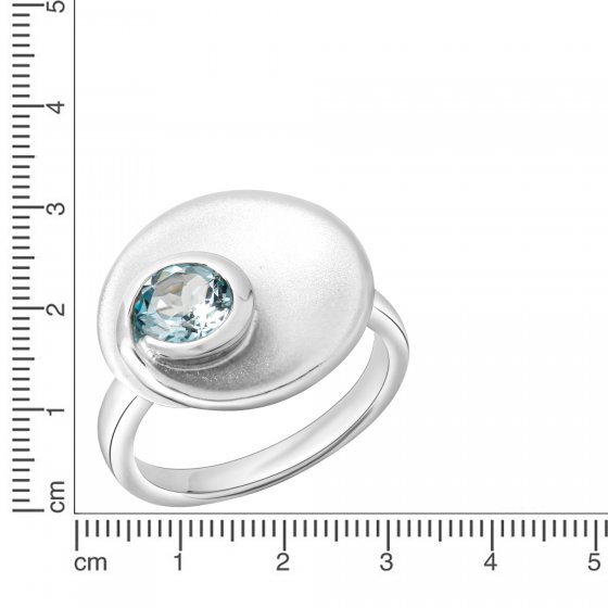 Ring 925 Silber matt Blautopas 