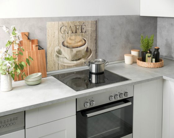 Glasrückwand Mod. Café 60 x 50 cm, Spritzschutz für Herd oder Spüle