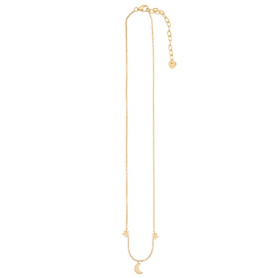 Collier 925 Sterling Silber vergoldet Mond Sterne 