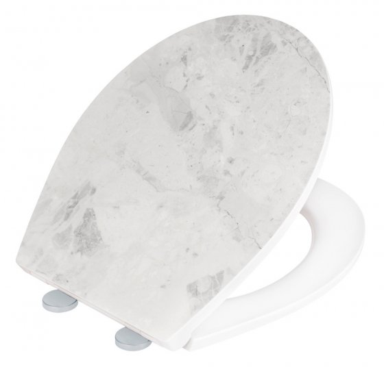 Premium WC-Sitz Mod. White Marble mit Relief, mit Absenkautomatik