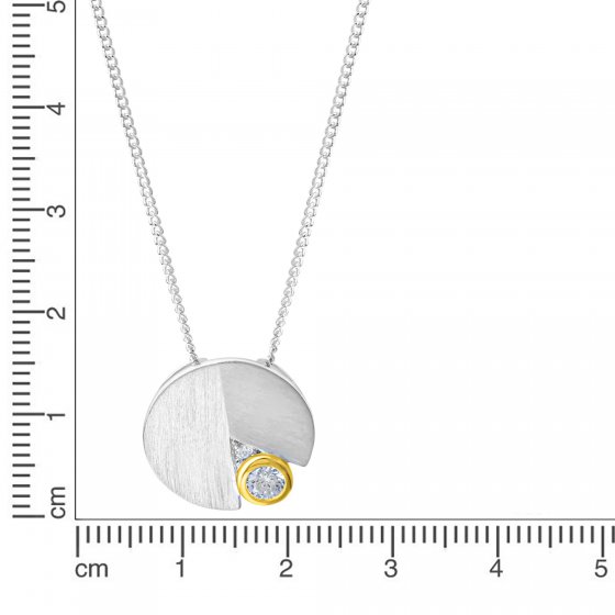 Halskette 925 Silber 2farbig mit Zirkonia 