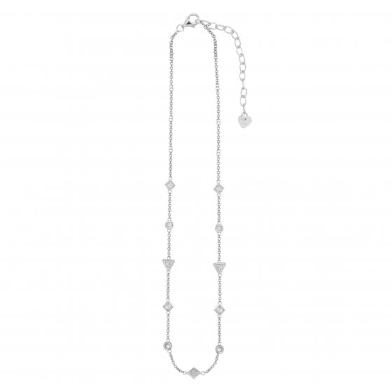 Halskette Choker 925 Silber rhodiniert mit Zirkonia 