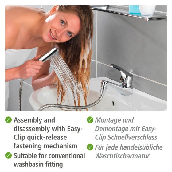 Waschbeckenbrause mit Duo Haken, mit Easy-Clip Schiebefunktion