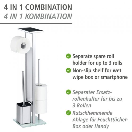 Stand WC-Garnitur Mod. Debar mit Ablage Edelstahl, rostfrei