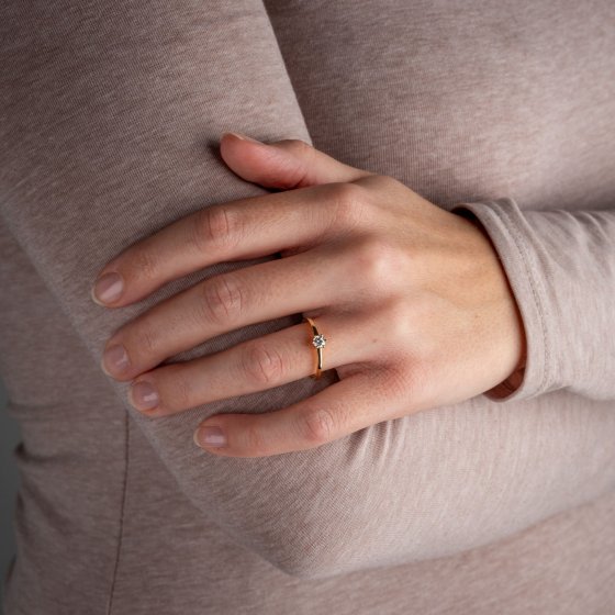 Ring Gold 750 mit natürlichem Brillant 0,25ct. 