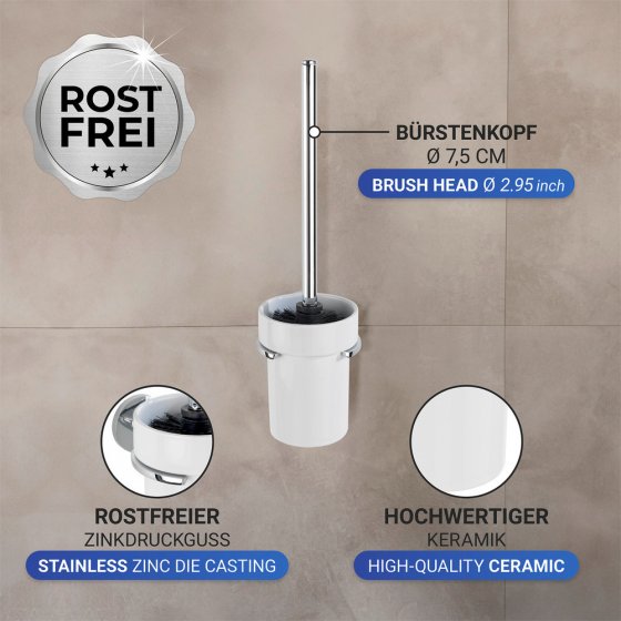 UV-Loc® WC-Garnitur Mod. Isera, Befestigen ohne Bohren mit innovativem Klebesystem