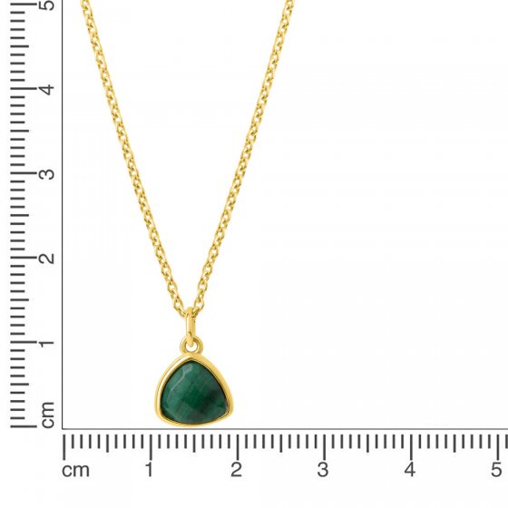 Anhänger mit Kette 925 Sterling Silber vergoldet Malachit 
