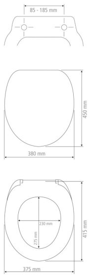WC-Sitz Duroplast Mod. Faces, aus antibakteriellem Duroplast 