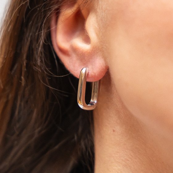Klappcreolen 925/- Sterling Silber rhodiniert glanz 