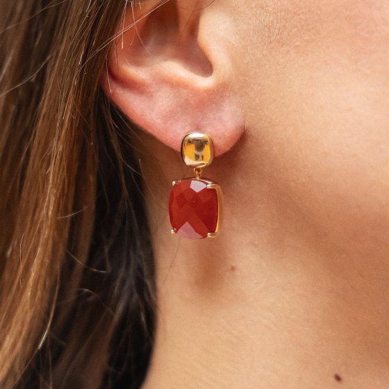 Ohrhänger 925 Sterling Silber vergoldet Chalcedon 