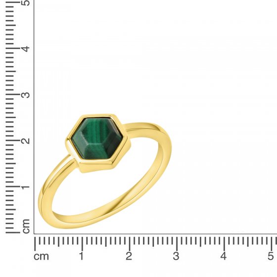 Ring 925 Sterling Silber vergoldet Malachit 