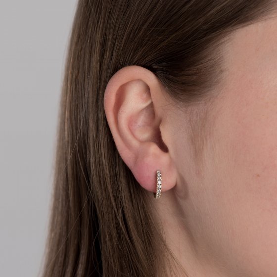 Ohrringe Gold 333 mit 18 weißen Zirkonia-Steinen 