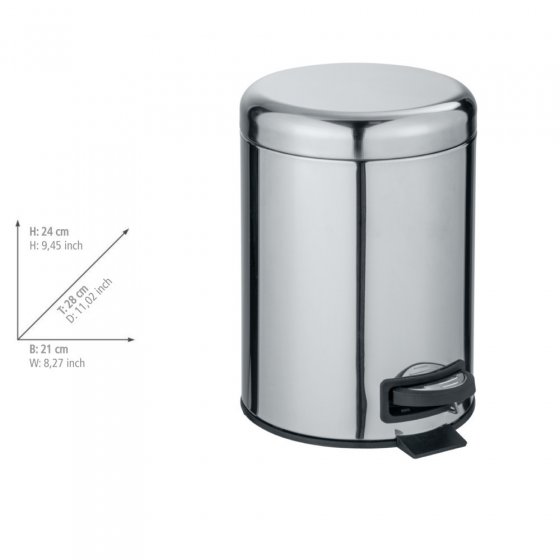 Kosmetik Treteimer Mod. Leman Edelstahl Glänzend 5L, mit herausnehmbarem Einsatz 