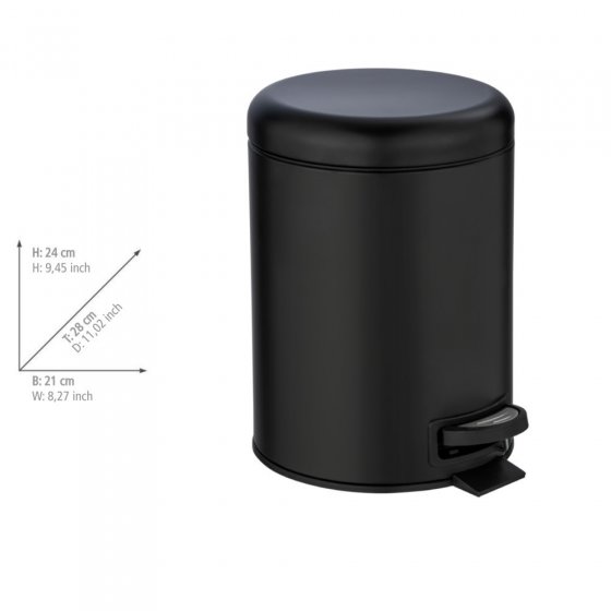 Kosmetik Treteimer Mod. Leman Schwarz 5L, mit herausnehmbarem Einsatz 