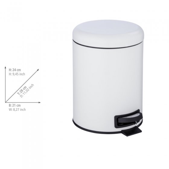 Kosmetik Treteimer Mod. Leman Weiß 5L, mit herausnehmbarem Einsatz