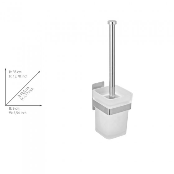 Turbo-Loc® WC-Garnitur Genova Shine, abnehmbarer Behälter aus satiniertem Glas