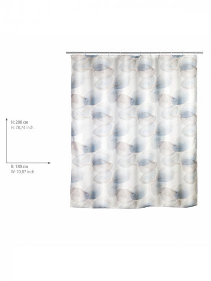 Anti-Schimmel Duschvorhang Mod. Navan, Textil (Polyester), 180 x 200 cm, wasserabweisend, waschbar 