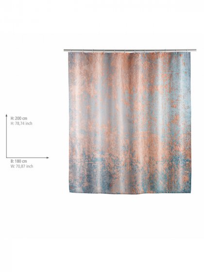 Anti-Schimmel Duschvorhang Mod. Agate, Textil (Polyester), 180 x 200 cm, wasserabweisend, waschbar 