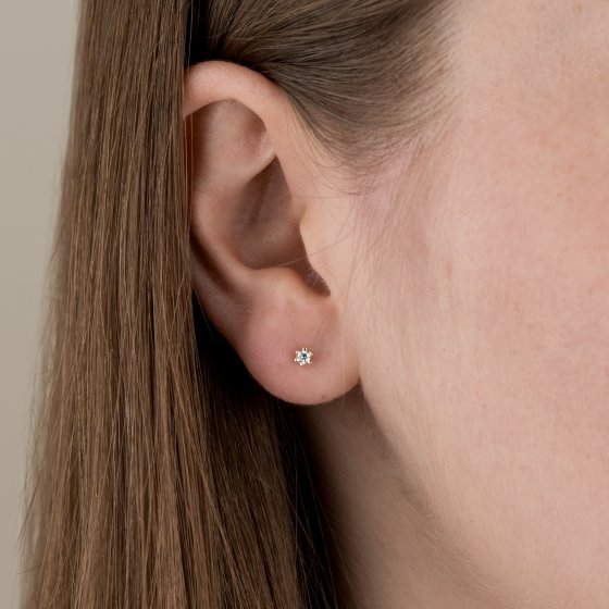 Ohrringe Gold 585 mit 2x Brillant zus. 0,10ct. 