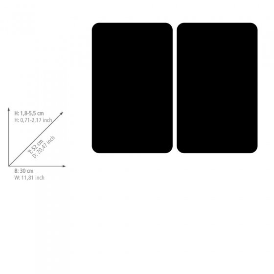 Herdabdeckplatten Universal Schwarz 2er Set, für alle Herdarten