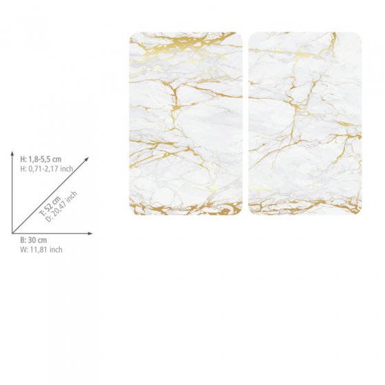 Herdabdeckplatten Universal Mod. Marmor Gold 2er Set, für alle Herdarten