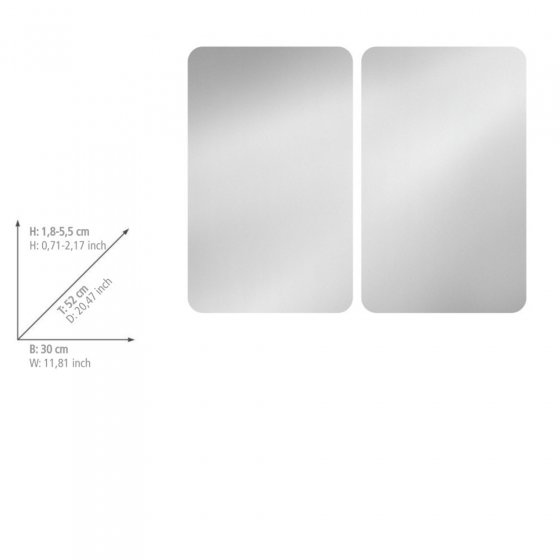 Herdabdeckplatten Universal Silber 2er Set, für alle Herdarten