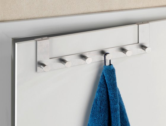 Türgarderobe Edelstahl Mod. Celano, 6 Haken, für Türfalzstärken bis 2 cm