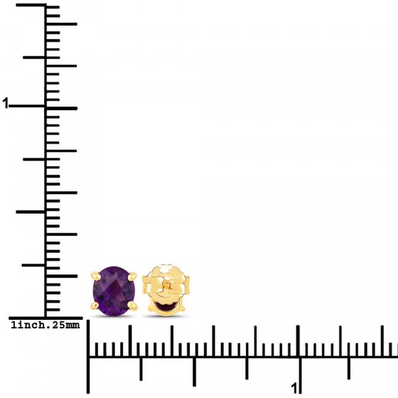 Ohrstecker 925-Sterling Silber vergoldet Glänzend Amethyst violett 