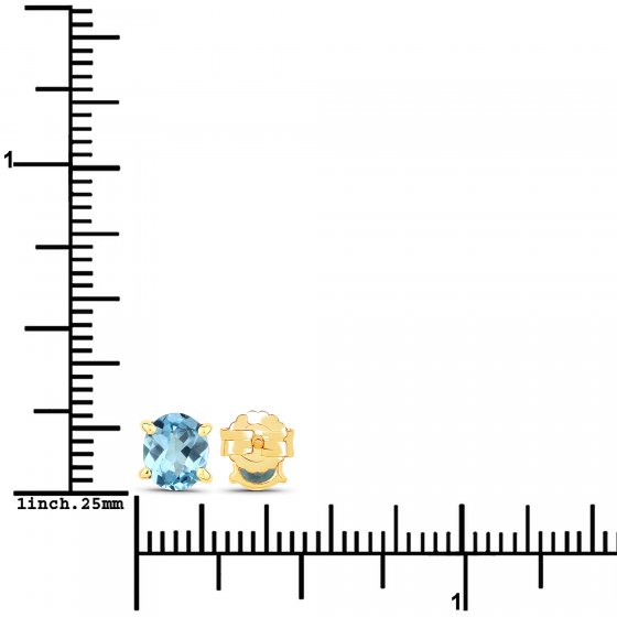 Ohrstecker 925-Sterling Silber vergoldet Glänzend Topas Swiss blue 