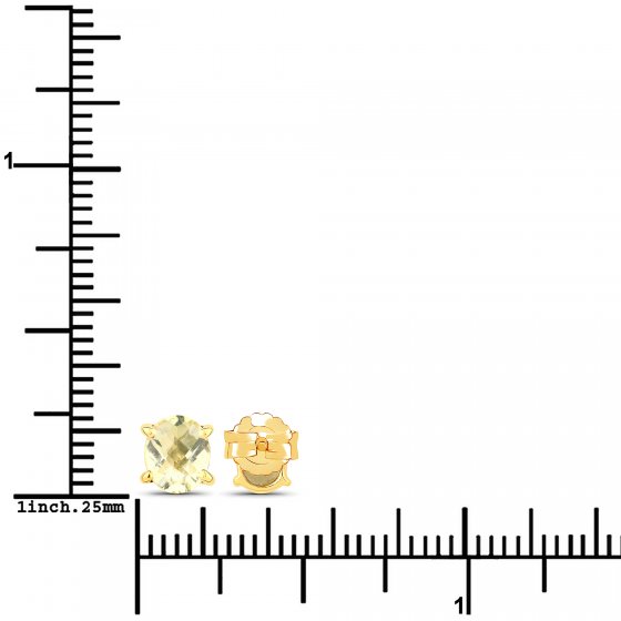 Ohrstecker 925-Sterling Silber vergoldet Glänzend Lemonquartz gelb 