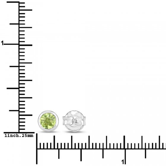 Ohrstecker 925-Sterling Silber rhodiniert glänzend Peridot grün rund 
