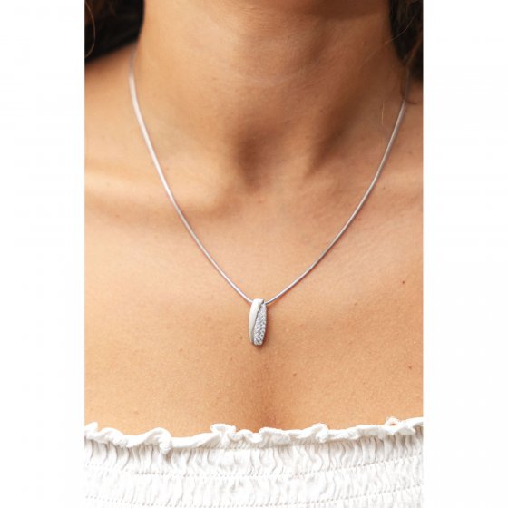 Halskette Silber 925 rhodiniert mit Zirkonia weiß 