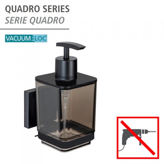 Vacuum-Loc® Seifenspender Mod. Quadro Schwarz, Befestigen ohne Bohren 