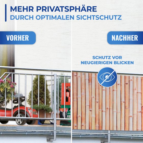 Balkon-Sichtschutz BAMBUS, witterungsbeständig 