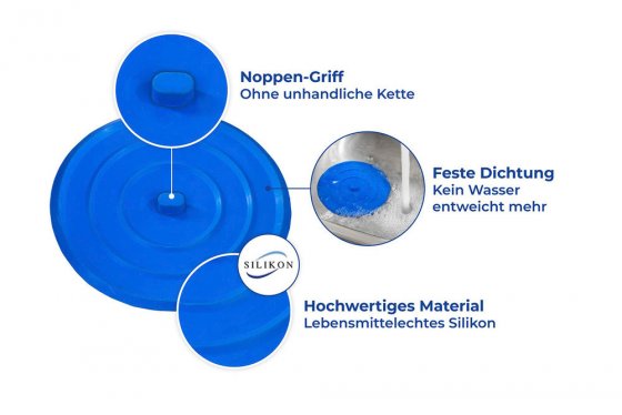 Abfluss-Stöpsel Universal, 5er Set, passt in alle Standardwannen und Spülbecken 