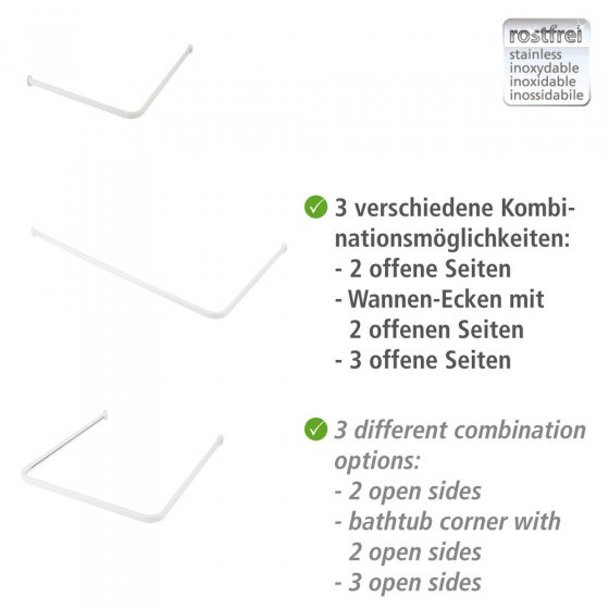 Winkelschiene Mod. Era Weiß, inkl. 16 Gleiter 