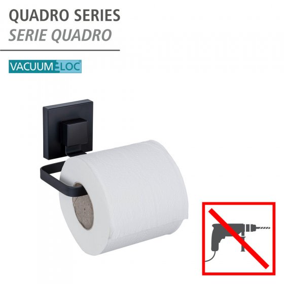 Vacuum-Loc® Toilettenpapierhalter Mod. Quadro Schwarz, Befestigen ohne Bohren 