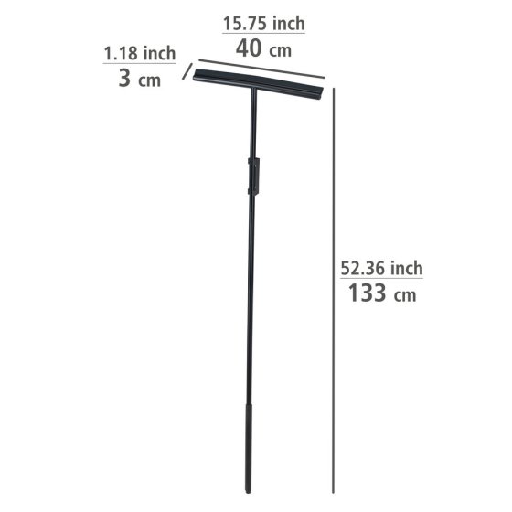 Edelstahl Boden-und Fensterwischer Mod. Rosole Schwarz, 40 cm Wischbreite 