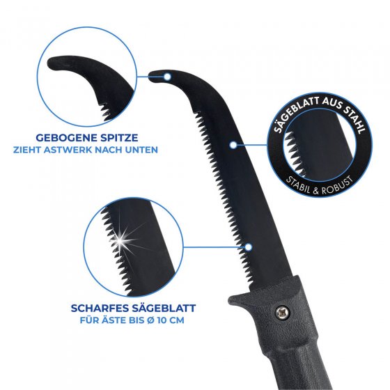 Astsäge und Teleskopstiel, bis zu 342 cm Arbeitshöhe 
