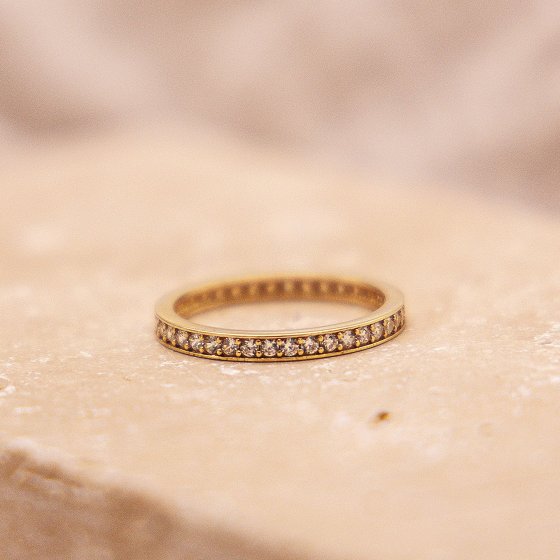 Ring 375 Gold Zirkonia weiß Memoirering 