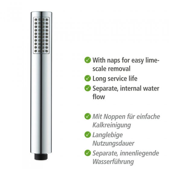 Mod. Basic Line Duschkopf Set Wanne, 3-teilig, klassische Stab-Handbrause 