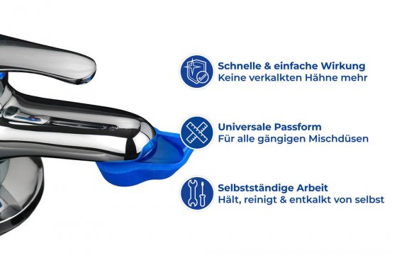 Anti-Kalk-Caps und Entkalkungsgel, 4-teiliges Set, mit frischem Zitrusduft 