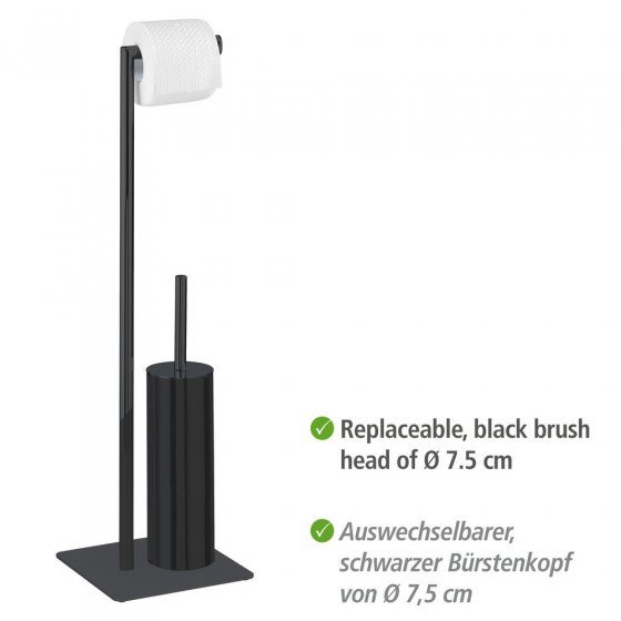 Stand WC-Garnitur Mod. Recco Schwarz, aus lackiertem Stahl 