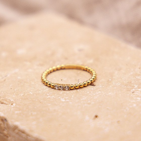 Ring Gold 375 mit Zirkonia weiß 