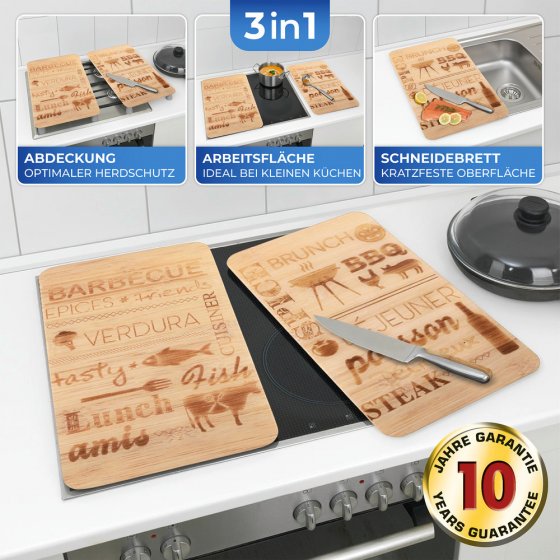 Abdeckplatten Universal Mod. Barbecue, 2er Set, für alle Herdarten