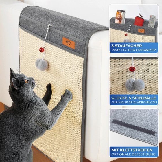 Katzen Kratzmatte, platzsparend für die Couchlehne 